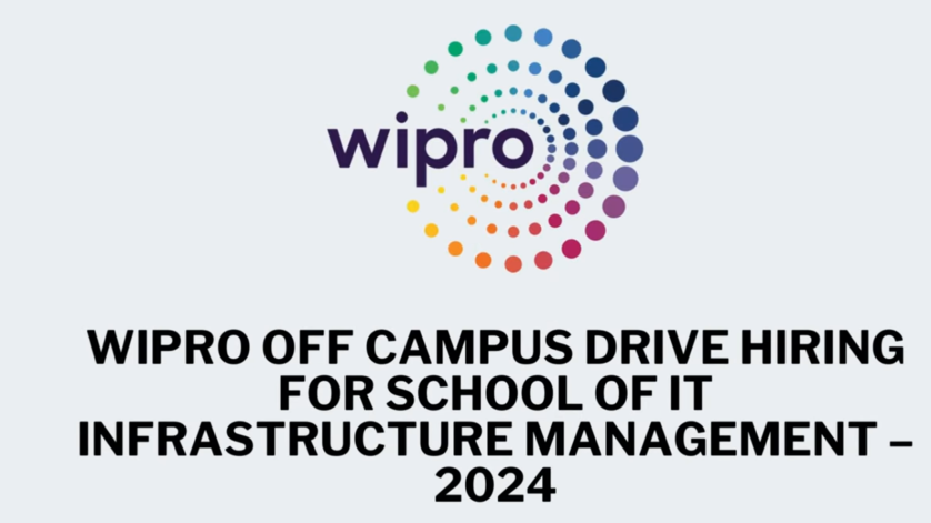 Wipro limited bulk hiring School of IT Infrastructure Management - 2024